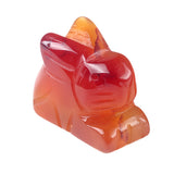 1.0 Inch Hand Carved Gemstone Rabbit Figurine Animal Ornament for Home Office Desk Decor #SP2320