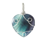 Handmade Wire Wrapped 30mm Heart Gemstone Pendant for Making Jewelry #SP1751S