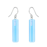 Gemstone Cylinder Dangle Earrings – 8x30mm Polished Crystal Drop Earrings for Women & Girls – Healing Stone Jewelry Gift