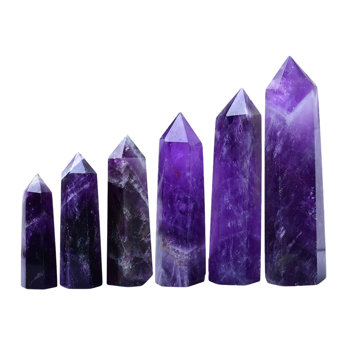 Dark Amethyst Hexagonal Pillar For Home Decor Quartz Crystal Tower- Spiritual Protection & Energy Balance Wand