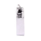 Natural Selenite Gypsum Crystal Pendant with Raw Stone & Crystal #SP1774