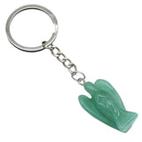 Handmade Craved 1.0Inch Gemstone Angel Pendant Charms Keychain #KC1531