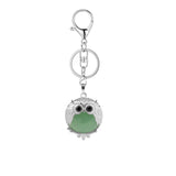Silver Owl Gemstone Pendant  Bird Animal Keychain KC1758S Lobster Clasp Keyc Chain