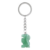 Gemstone Horse Pendant Keychain Hand Carved 25MM Animal Keyring  Accessories for Bag #KC2302S-A1
