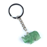 Gemstone Rhinoceros Keychain - Wildlife Animal Bag Charm