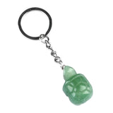 Gemstone Tortoise Keychain - Healing Crystal Bag Charm