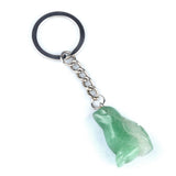 1.0Inch Handmade Craved  Gemstone Bird Animal Pendant Keychain #KC2317S-A1