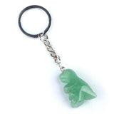 1.0Inch Handmade Craved  Gemstone Dinosaur Animal Pendant Keychain #KC2318S-A1