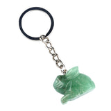 1.0Inch Handmade Craved  Gemstone Rabbit Animal Pendant Keychain #KC2320S-A1
