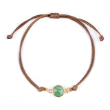10mm Disc Stone Adjustable Bracelet for Women Men Handmade Woven Bohemian Style Crystal Bangle #SB3127