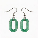 Hand Made Craved Hollow O-Shape Gemstone Pendant 25×40mm Drop Earring for Women girl