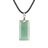 13X25MM Rectangle Gemstone Pendant Necklace - Healing Crystal Charm for Men & Women