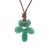Natural Gemstone Flower Pendant Necklace - 35mm adjustable