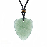 Gemstone Guitar Pick Pendant Necklace with Adjustable Cord SN2030-BK23