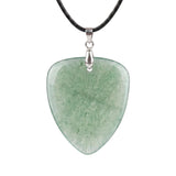 Hand-Polished Gemstone Guitar Pick Necklace with 18Inch Black Rope SN2030