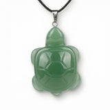 Natural Gemstone Pendant Necklace - 45cm Black Cord