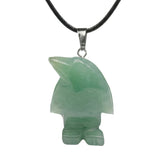 Gemstone Penguin Necklace - 45cm Black Cord Jewelry