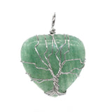 Silver Tree Of Life Wire Wrapped Stone Pendant for Making Jewelry #SP0831S