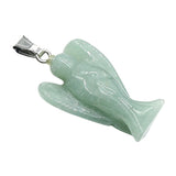 Handmade Craved 1.0Inch Gemstone Angel Pendant For Making Jewelry #SP1531