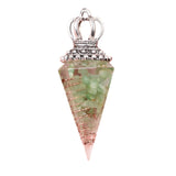 Silver Crown Resin Crystal Pentacle Orgone Pendulum Pendant Dowsing Charm for Wicca & Spiritual Jewelry