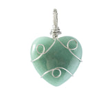 Handmade Wire Wrapped 30mm Heart Gemstone Pendant for Making Jewelry #SP1751S