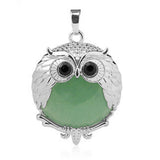 Silver Owl Gemstone Pendant For Making Jewelry #SP1758-28x36MM Size: Aprox 28x38MM -25MM Cabs