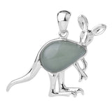 Silver Kangaroo Gemstone Pendant #SP1765 Animal Crsytal For Making Jewelry