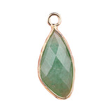 Facted Teardrop Gemstone Pendant for Making Jewelry Gold Wrappred