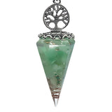 Chips Gemstone Tree of Life Resin Pendulum NO Chain Hexagonal Pyramid Pendant #SP1882AS-F98