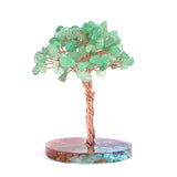 Handmade Woven Chip Gemstone Life of Tree  Ornament with Resin Base for  Feng Shui  Wealth & Good Luck Home & Office Decor #SP1891