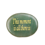 Worry Healing Palm Stones for Meditation Prayer Home Decor with (This Monent is all there is )-35x45MM #SP1904G-W01