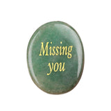 Worry Healing Palm Stones for Meditation Prayer Home Decor ( Missing You)  35x45MM #SP1904G-W02