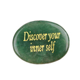 Worry Healing Palm Stones for Meditation Prayer Home Decor with (Discover your inner self )-35x45MM #SP1904G-W03