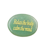 Worry Healing Palm Stones for Meditation Prayer Home Decor with (Relax the body calm the mind )-35x45MM #SP1904G-W05