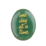 Worry Healing Palm Stones for Meditation Prayer Home Decor ( one day at a time)  35x45MM #SP1904G-W11
