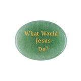 Worry Healing Palm Stones for Meditation Prayer Home Decor with (WhatWould Jesus Do? )35x45MM #SP1904G-W14