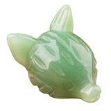 1.0 Inch Hand Carved Fox Head Gemstone Figurine Ornament for Home Office Desk Decor #SP1962