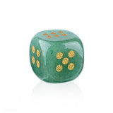 15mm Handmade Carved Gemstone Dice – Natural Stone Crystal Game Dice with Gold Pips – Premium Rounded Edge D6 for Board Games, Tarot, RPG & Decorative Use
