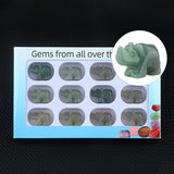 1" Gemstone Rhinoceros Figurine - 12pcs Set with Box