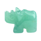 1.0Inch Handmade Carved Gemstone Rhinoceros Ornament For Home Office Desk Decor Mini Stone Animal Figurine Statue Reiki Healing Crystal #SP2306