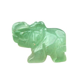 1.0Inch Handmade Carved Gemstone Elephant Ornament For Home Office Desk Decor Mini Stone Animal Figurine Statue Reiki Healing Crystal