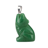 1.0Inch Hand Carved  Gemstone Wolf Animal Pendant for Making Jewelry #SP2314S-25MM