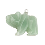 1.0 Inch Hand Carved Bear Gemstone  Pendant for Making Jewelry #SP2324S-25MM