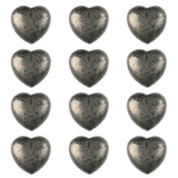 Crystal Puffy Heart Stones 20mm Geometric Pocket Stones for Meditation Chakra Balancing 12PCS In Velvet Bag