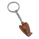 Handmade Craved 1.0Inch Gemstone Angel Pendant Charms Keychain #KC1531