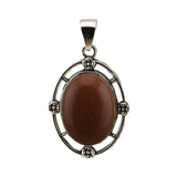 Silver Oval Gemstone Pendant for DIY Making Jewelry #SP1502S