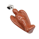 Handmade Craved 1.0Inch Gemstone Angel Pendant For Making Jewelry #SP1531