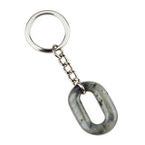 Hollow O-Shape Gemstone Pendant 25×40mm Keychain