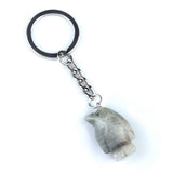 1.0 Inch Hand-Carved Gemstone Penguin Pendant Keychain#KC2313S-A1