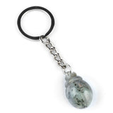 1.0Inch Hand Carved Beetle Gemstone Pendant Animal Keychain #KC2315S-A1
